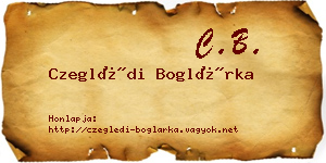 Czeglédi Boglárka névjegykártya